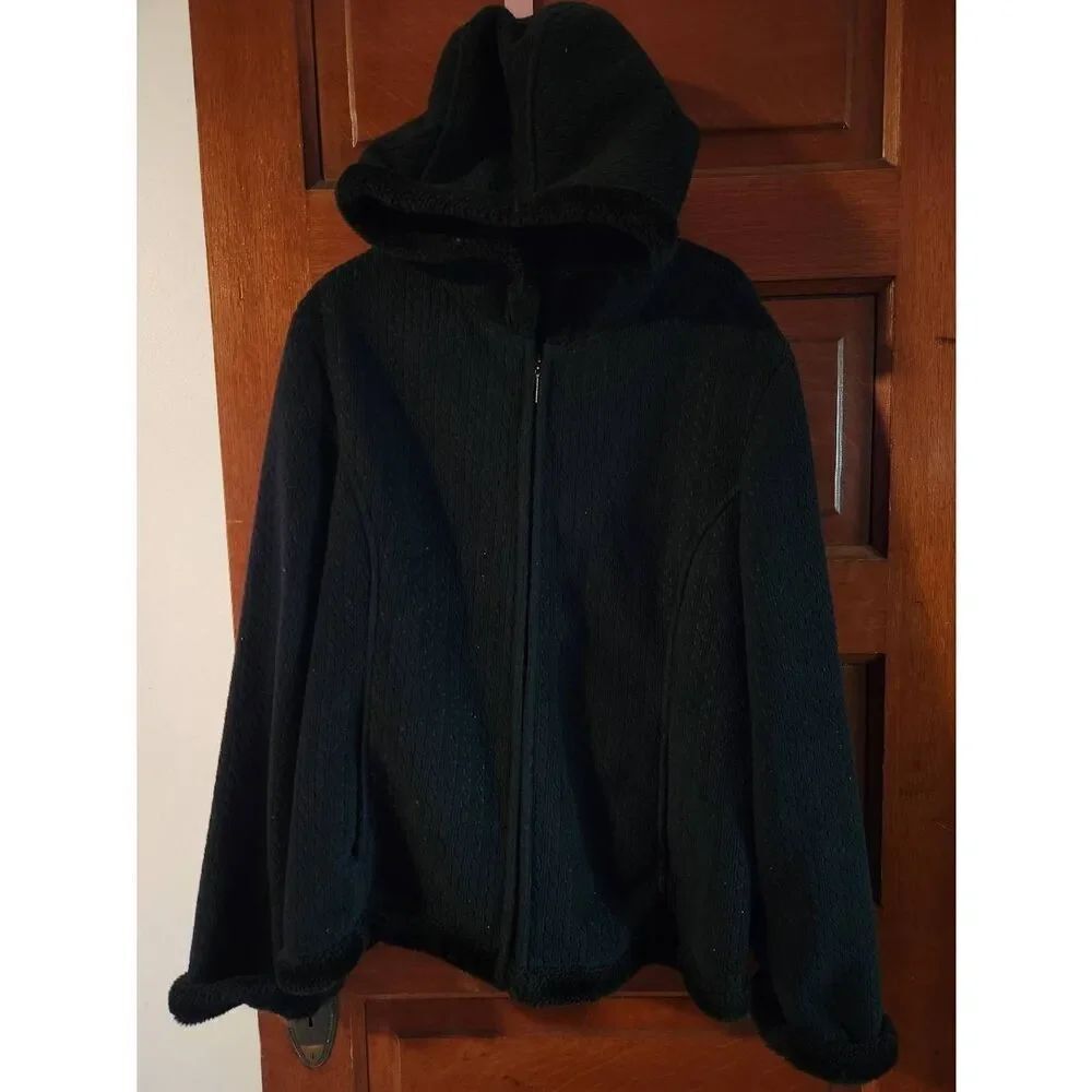 Weather Tamer XL BLACK Full zip, Hooded Jacket, fully lined.